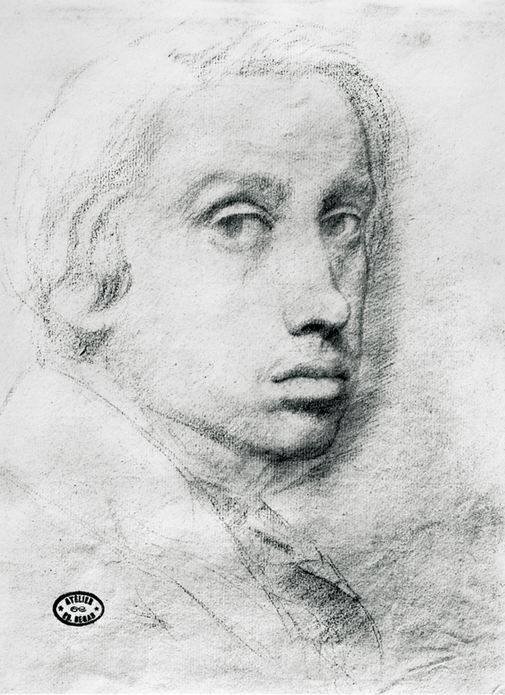   Edgar Degas  Etude pour un autoportrait  Dessin Sanguine  29,5x21,5 cm  Providence, Rhode I